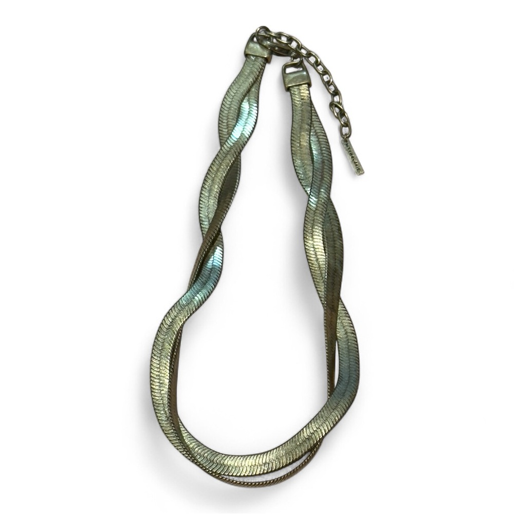 Mythologie Necklace‎ Women Silver Tone 17” Snake Chain Choker Statement Retro